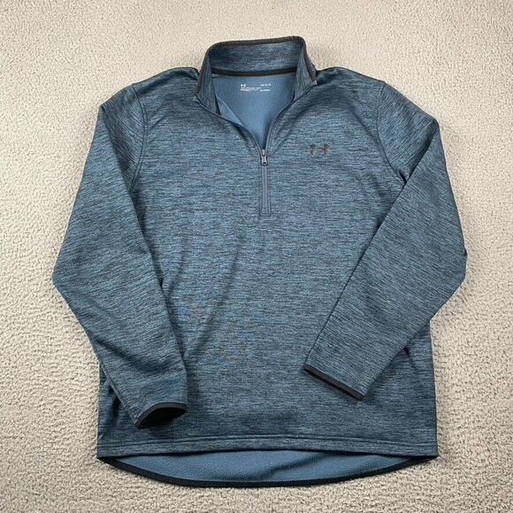 Under Armour Coldgear 1/4 Zip Pullover Sweater Men's Large Blue - Picture 1 of 8